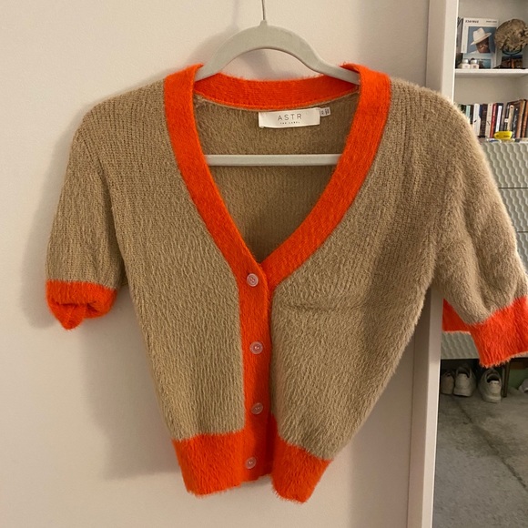 Astr Sweaters - Fuzzy Crop Cardigan